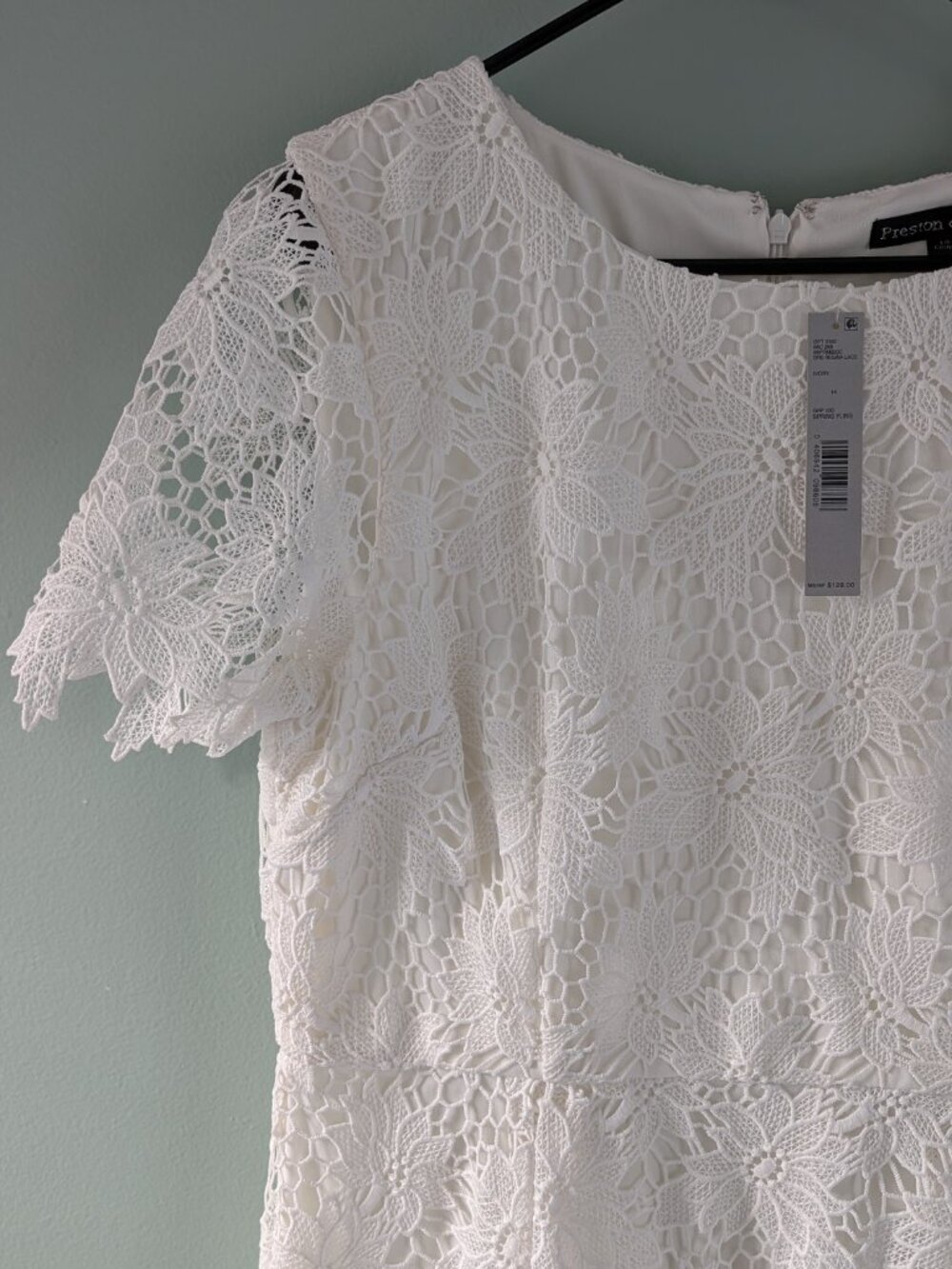 NWT Preston & York White Lace Dress, Size 14 - Picture 4 of 5